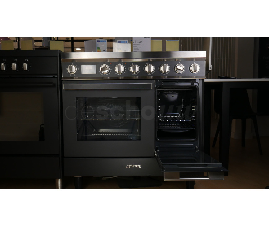 Smeg CPF92IMA inductie fornuis - antraciet - dubbele oven - Portofino