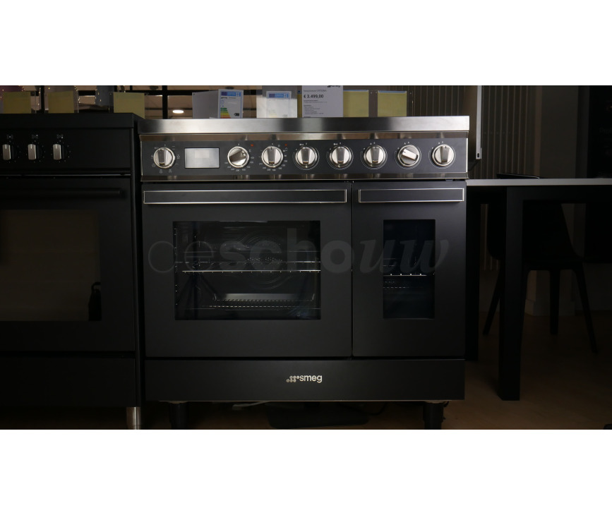 Smeg CPF92IMA inductie fornuis - antraciet - dubbele oven - Portofino