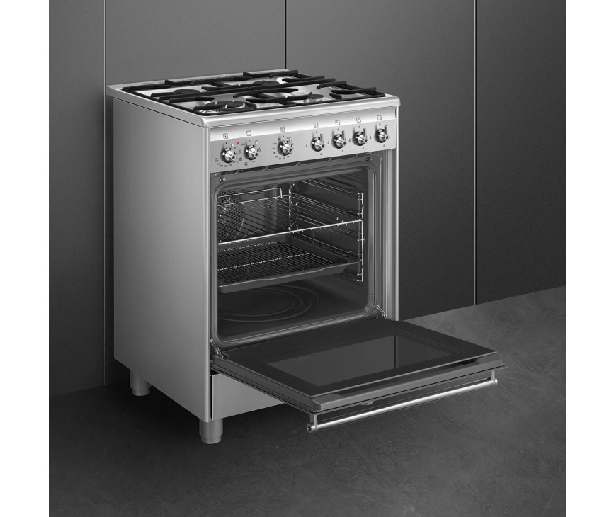 Smeg CX61GMXNLK gas fornuis - 60 cm - rvs