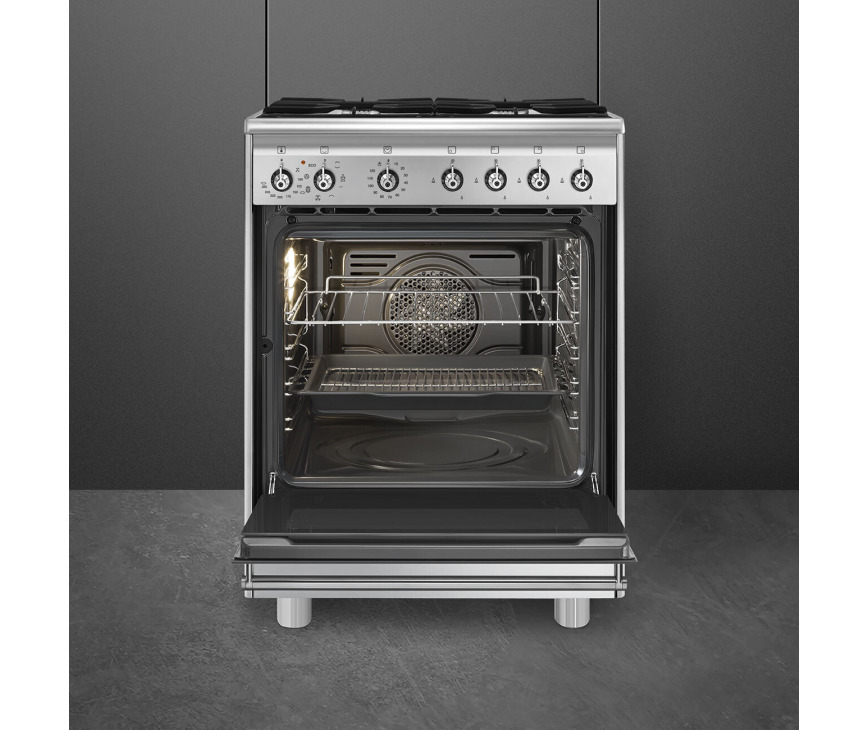 Smeg CX61GMXNLK gas fornuis - 60 cm - rvs