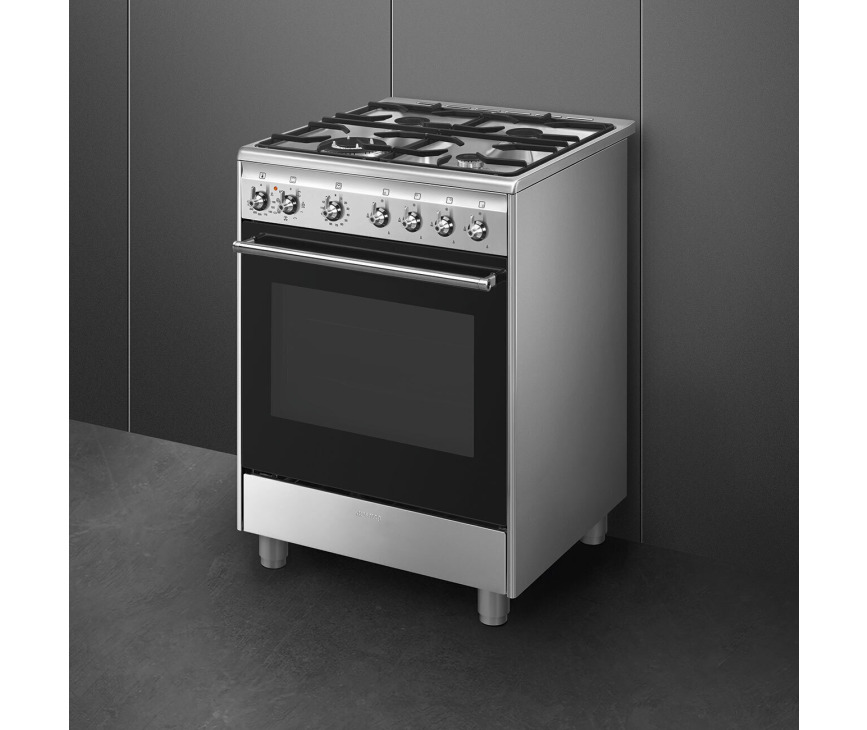 Smeg CX61GMXNLK gas fornuis - 60 cm - rvs