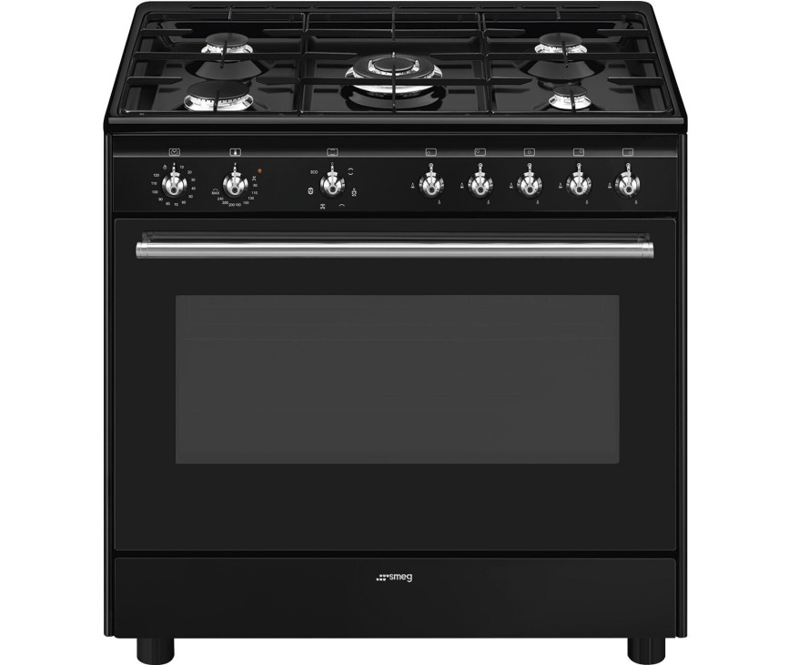 SMEG fornuis gas zwart CX91GMBLNLK