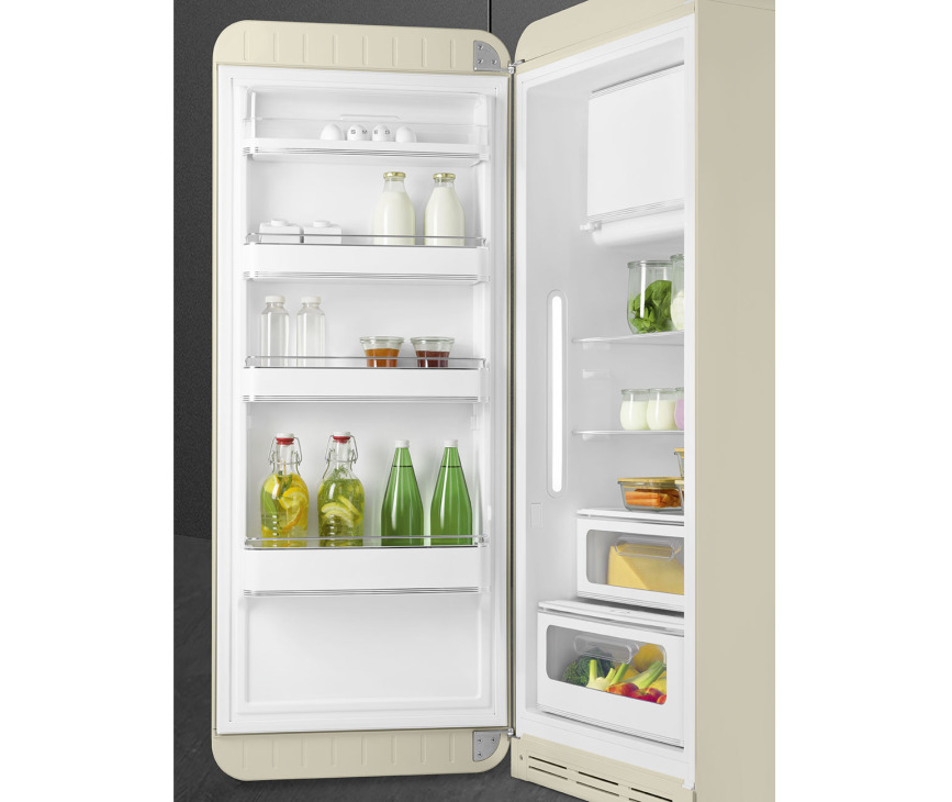 Smeg FAB28LCR5 koelkast crème - linksdraaiend