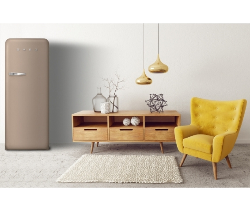 Smeg FAB28RDTP5 rechtsdraaiende koelkast - taupe