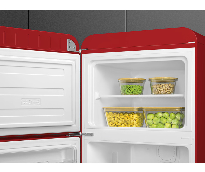 Smeg FAB30LRD5 retro jaren 50 koelkast - rood - linksdraaiend