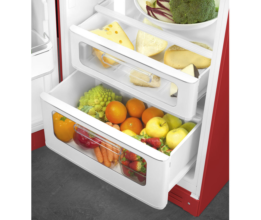 Smeg FAB30LRD5 retro jaren 50 koelkast - rood - linksdraaiend