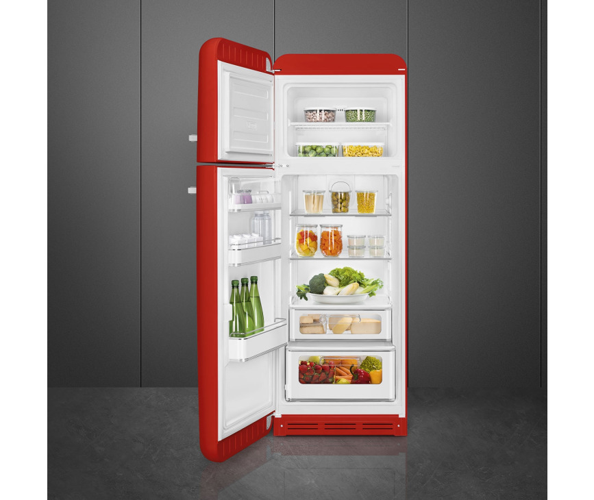 Smeg FAB30LRD5 linksdraaiende retro koelkast - rood