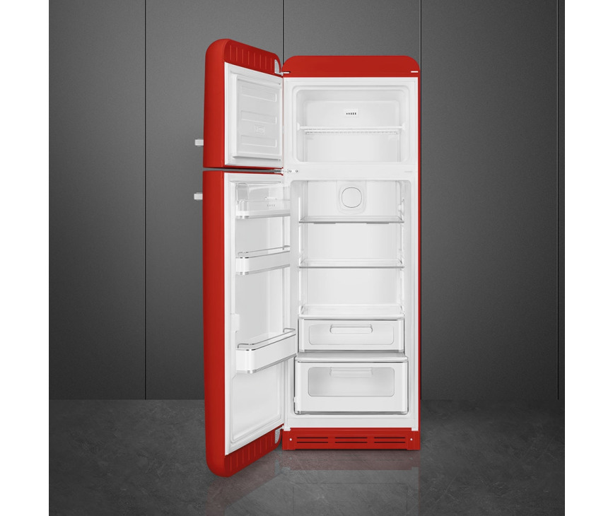 Smeg FAB30LRD5 linksdraaiende retro koelkast - rood