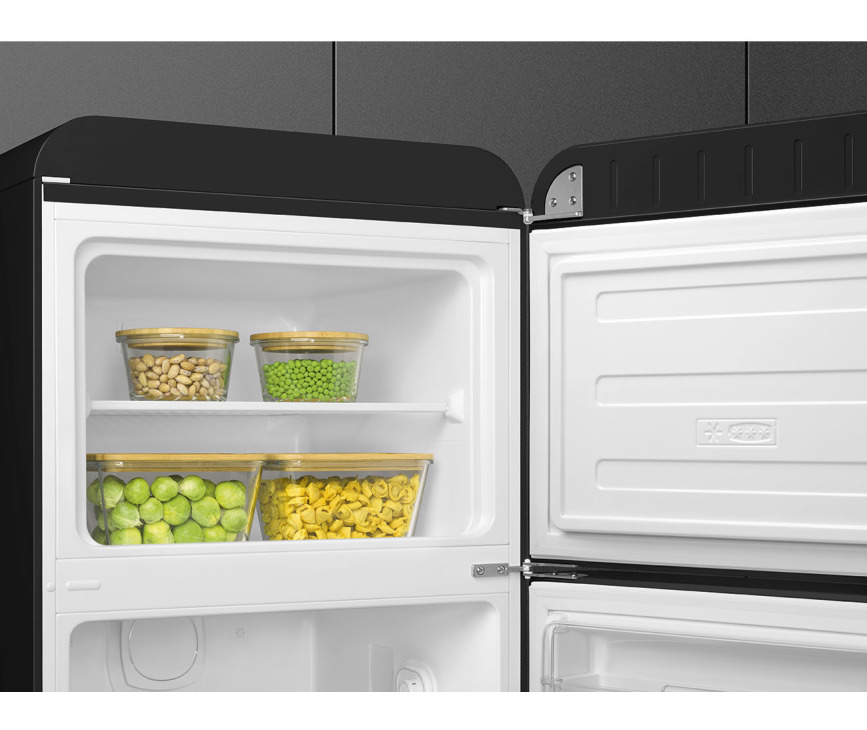 Smeg FAB30RBL5 retro jaren 50 koelkast - zwart - rechtsdraaiend