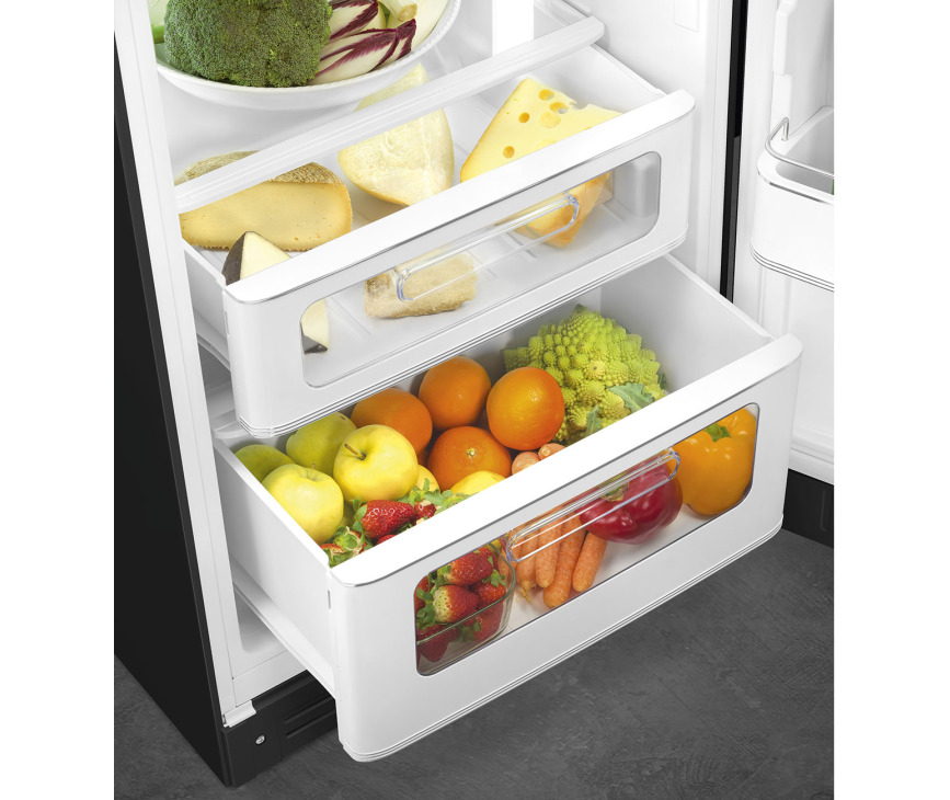 Smeg FAB30RBL5 retro jaren 50 koelkast - zwart - rechtsdraaiend