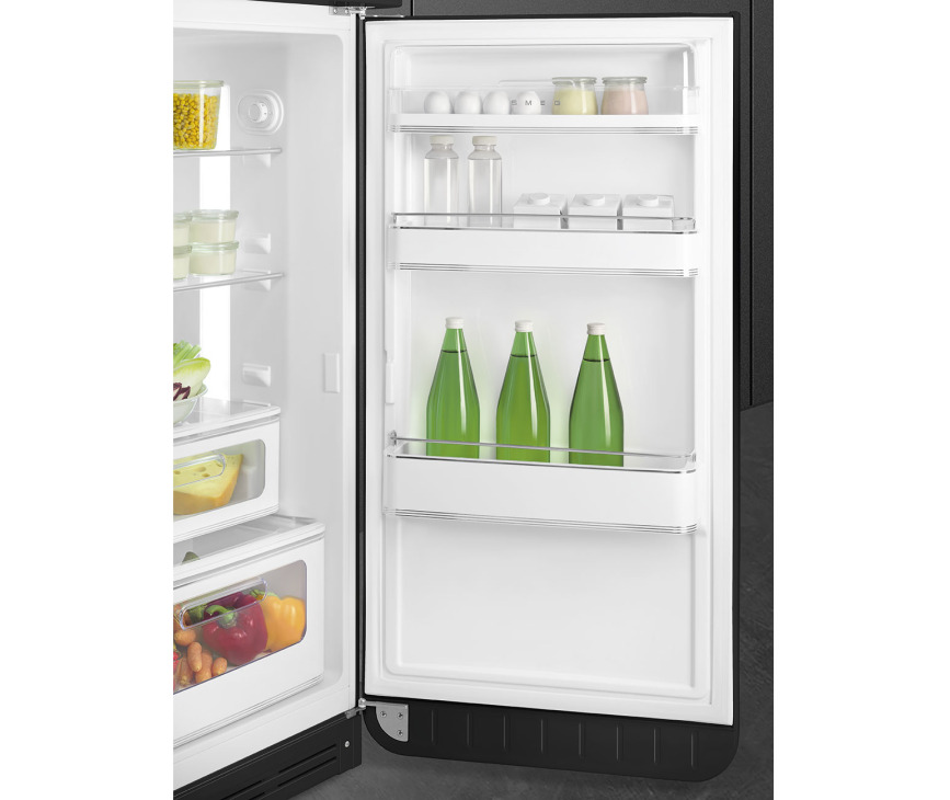 Smeg FAB30RBL5 retro jaren 50 koelkast - zwart - rechtsdraaiend