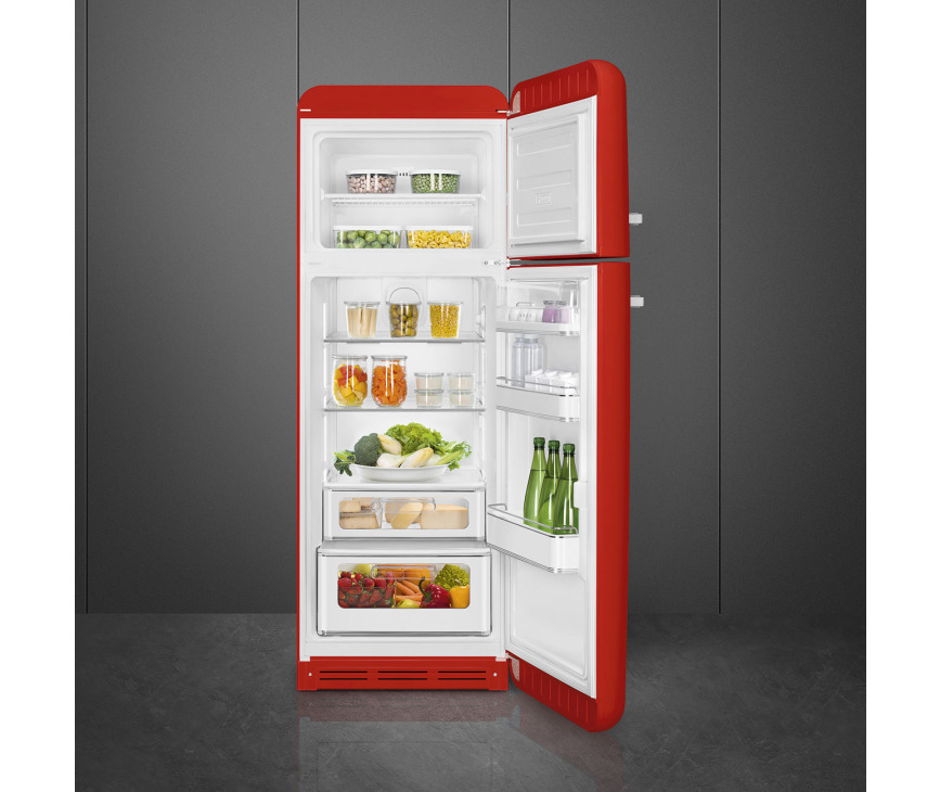 Smeg FAB30RRD5 retro jaren 50 koelkast - rood - rechtsdraaiend