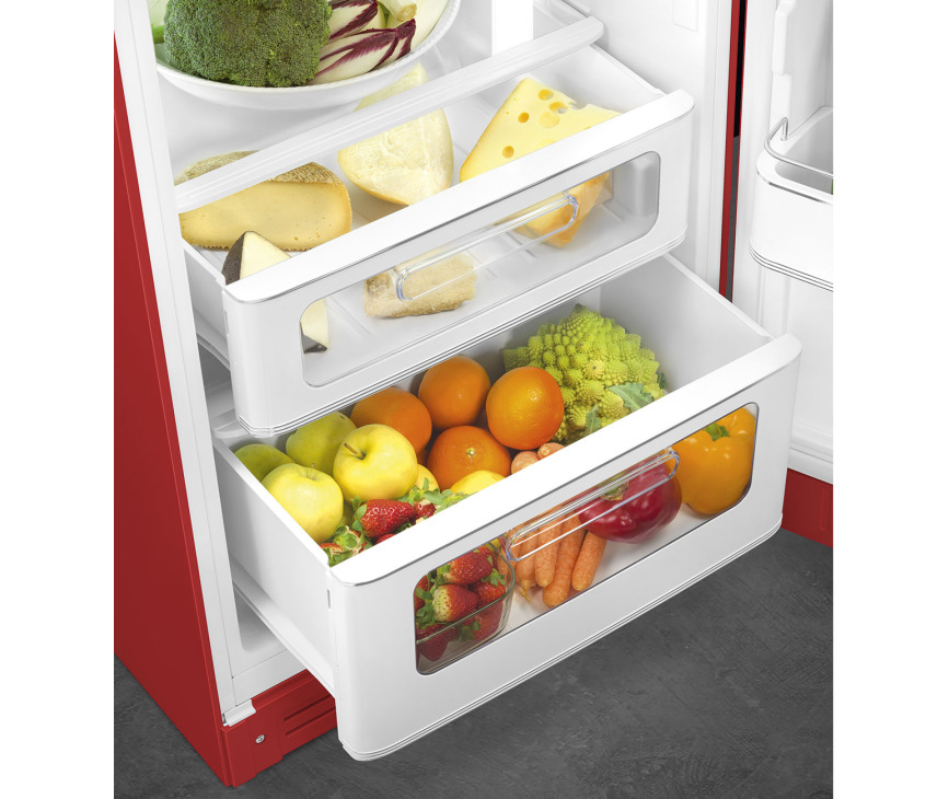 Smeg FAB30RRD5 retro jaren 50 koelkast - rood - rechtsdraaiend