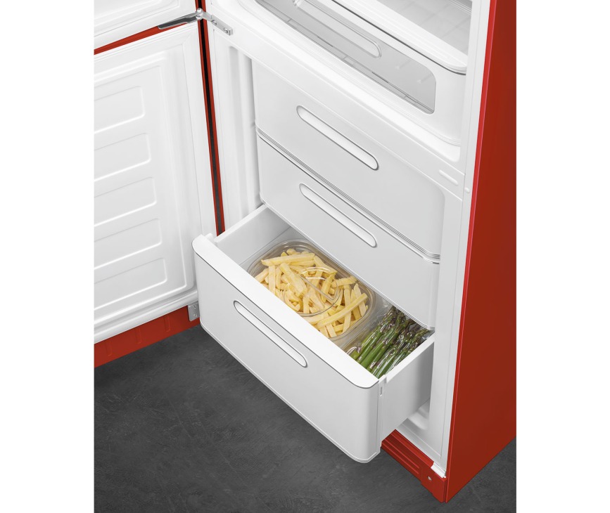 Smeg FAB32LRD5 retro jaren 50 koelkast - rood - linksdraaiend