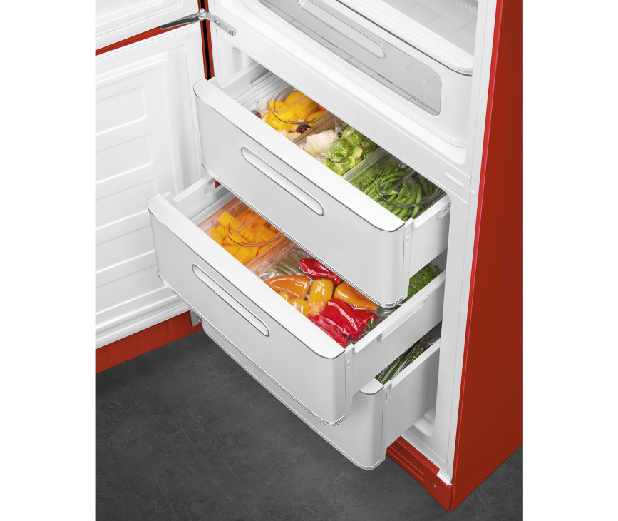 Smeg FAB32LRD5 retro jaren 50 koelkast - rood - linksdraaiend