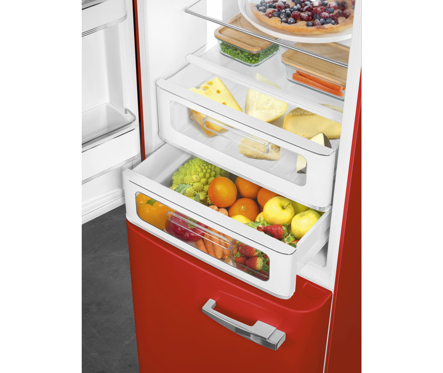 Smeg FAB32LRD5 retro jaren 50 koelkast - rood - linksdraaiend