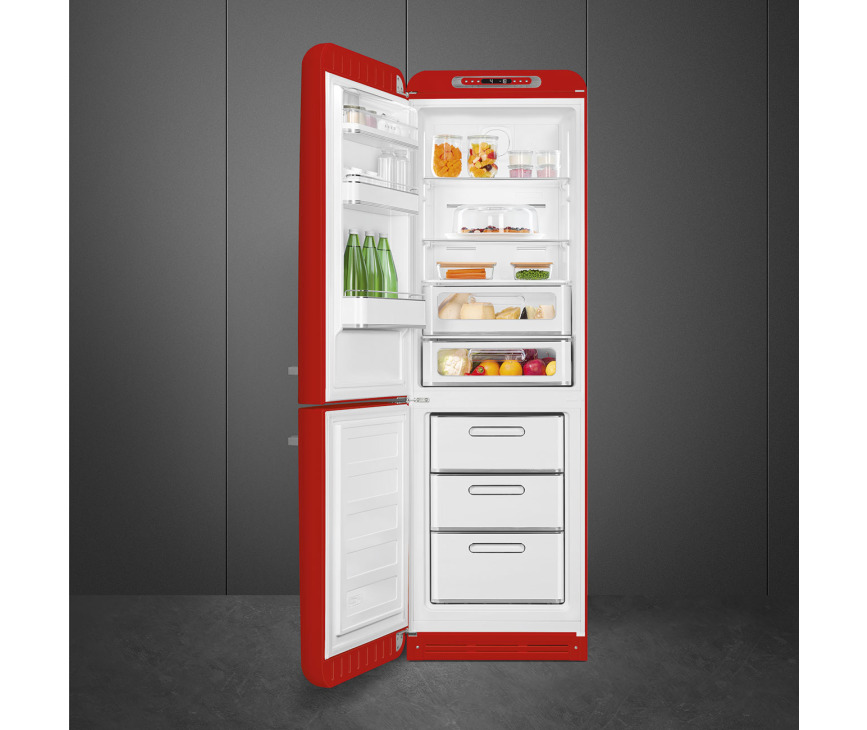 Smeg FAB32LRD5 retro jaren 50 koelkast - rood - linksdraaiend