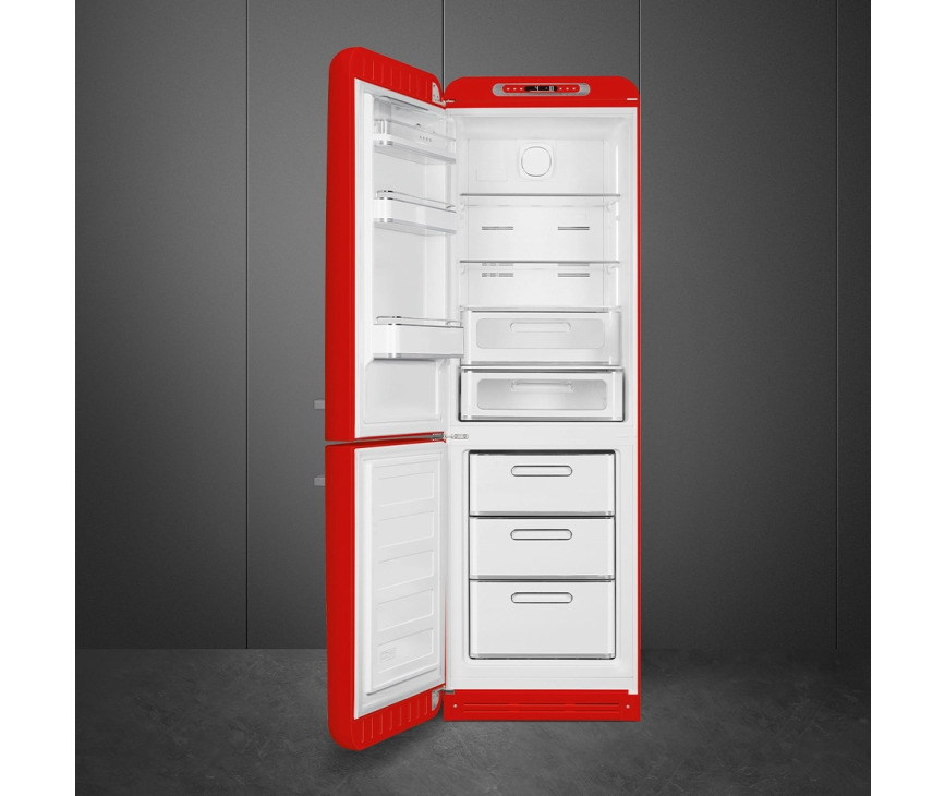 Smeg FAB32LRD5 retro jaren 50 koelkast - rood - linksdraaiend