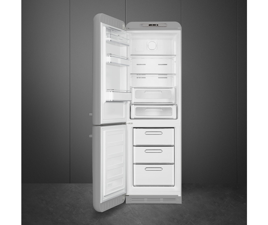 Smeg FAB32LSV5 retro jaren 50 koelkast zilver - linksdraaiend