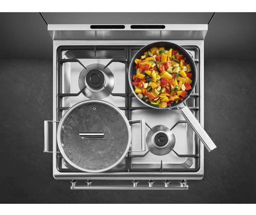 Smeg SNLK61MX9 gas fornuis - roestvrijstaal - 60 cm. breed