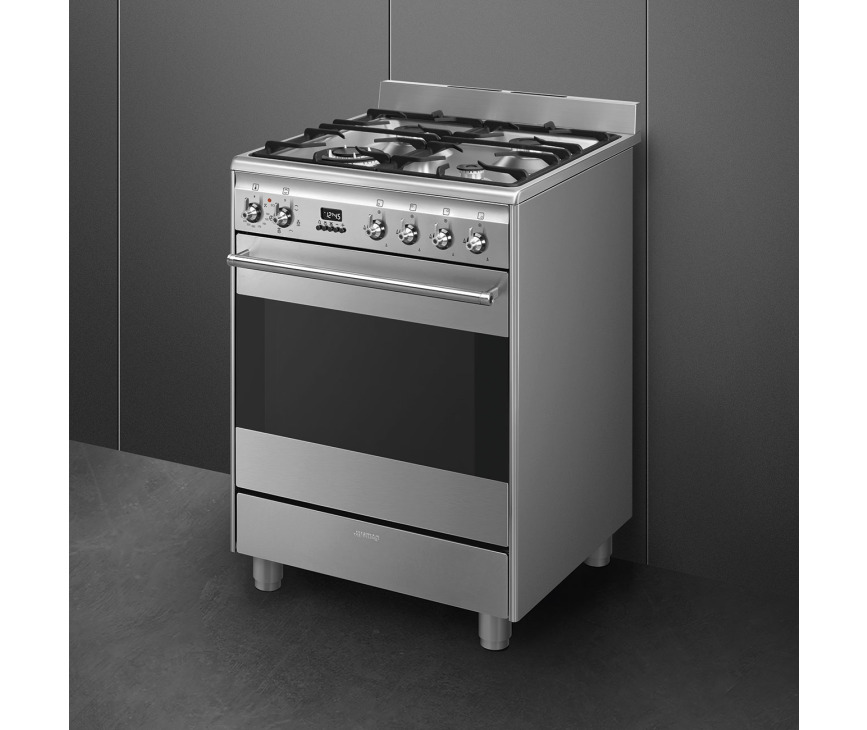 Smeg SNLK61MX9 gas fornuis - roestvrijstaal - 60 cm. breed