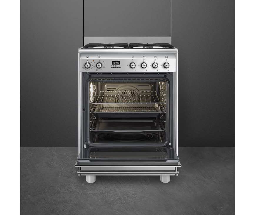 Smeg SNLK61MX9 gas fornuis - roestvrijstaal - 60 cm. breed