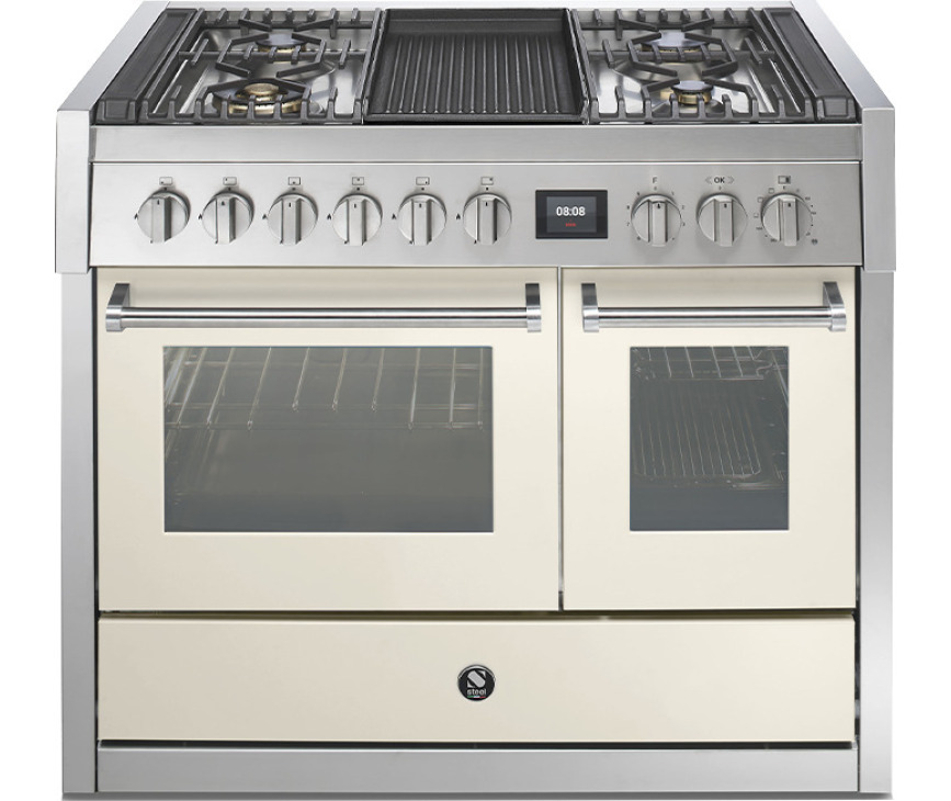 Steel GQ10SF-4B fornuis met combi-stoomoven en grill top - 100 cm breed