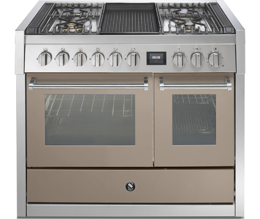 Steel GQ10SF-4B fornuis met combi-stoomoven en grill top - 100 cm breed