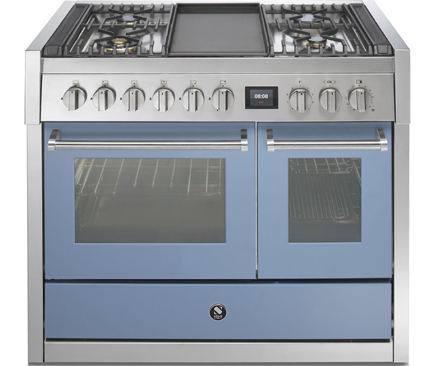 Steel GQ10SF-4T fornuis met combi-stoomoven en frytop - 100 cm breed