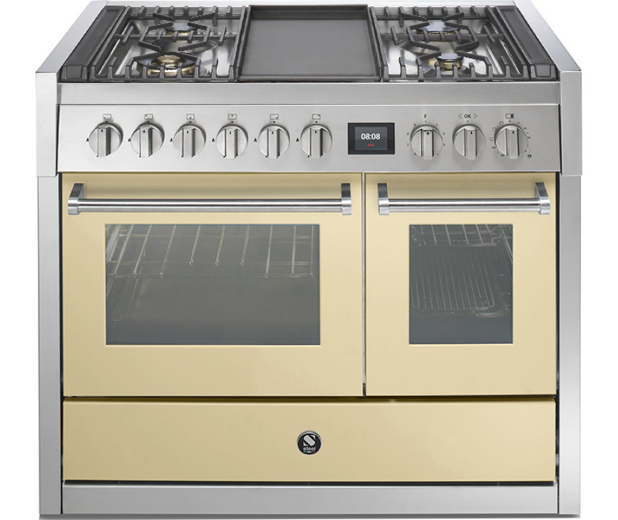 Steel GQ10SF-4T fornuis met combi-stoomoven en frytop - 100 cm breed