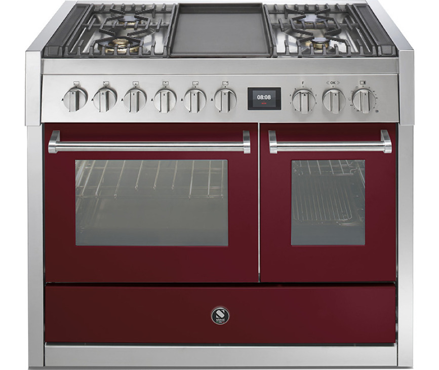 Steel GQ10SF-4T fornuis met combi-stoomoven en frytop - 100 cm breed
