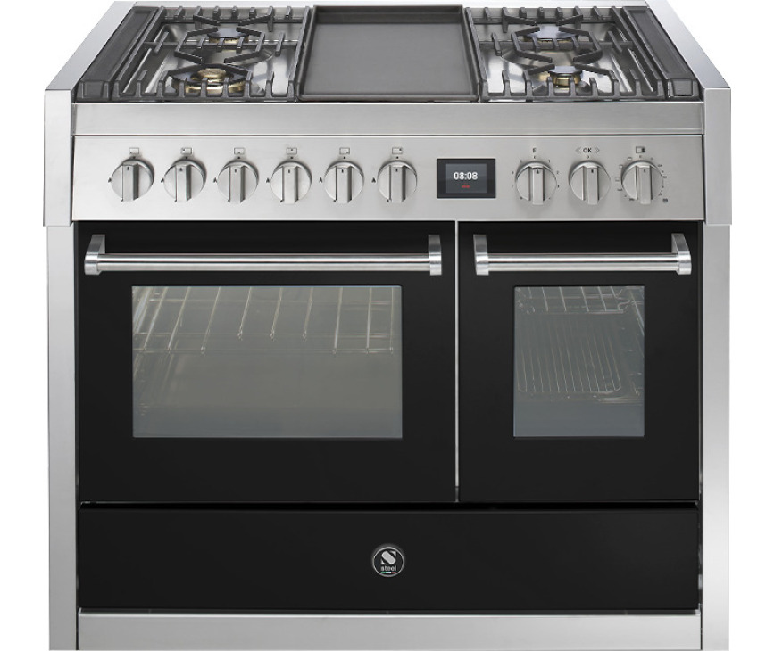 Steel GQ10SF-4T fornuis met combi-stoomoven en frytop - 100 cm breed