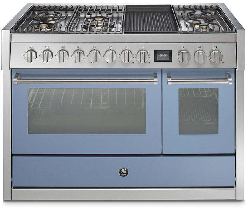 Steel GQ12SF-4BM rvs fornuis met combi-stoomoven - 120 cm breed