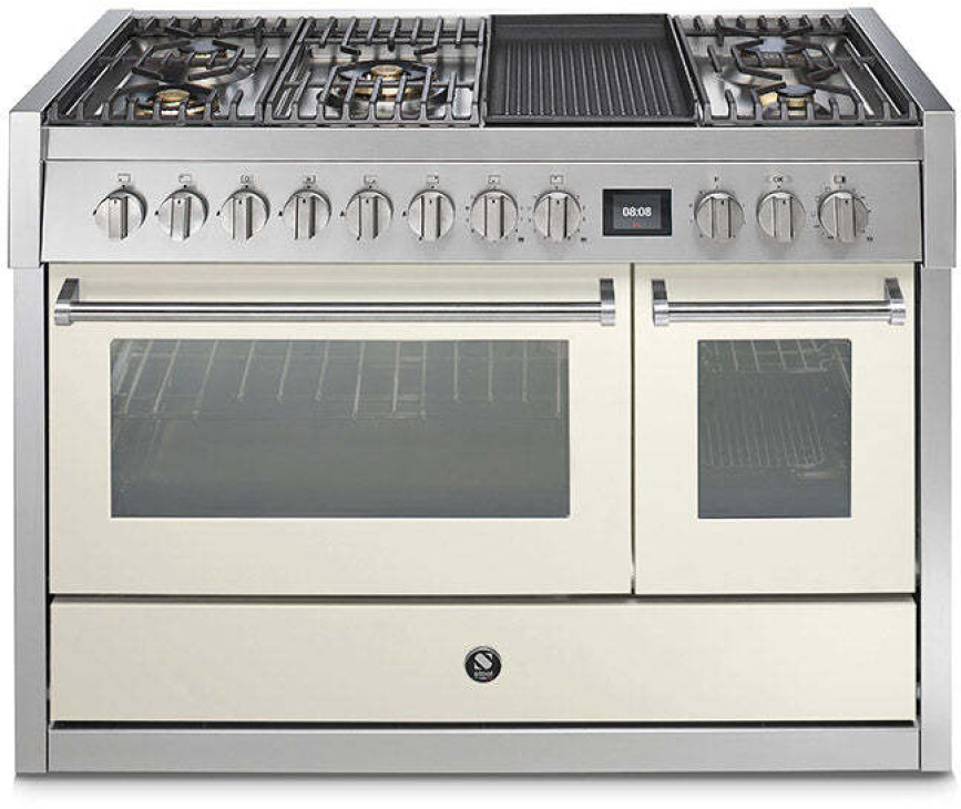 Steel GQ12SF-4BM rvs fornuis met combi-stoomoven - 120 cm breed