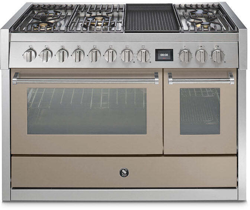 Steel GQ12SF-4BM rvs fornuis met combi-stoomoven - 120 cm breed
