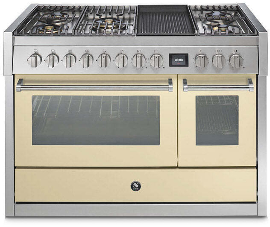 Steel GQ12SF-4BM rvs fornuis met combi-stoomoven - 120 cm breed