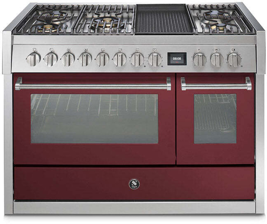 Steel GQ12SF-4BM rvs fornuis met combi-stoomoven - 120 cm breed
