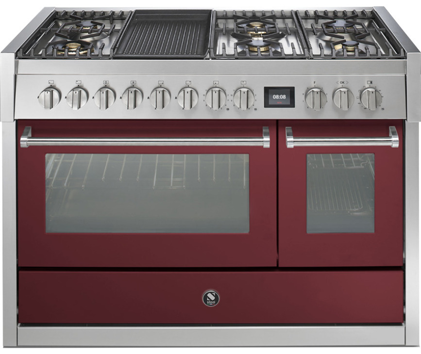 Steel GQ12SF-6T fornuis met combi-stoomoven - 120 cm breed