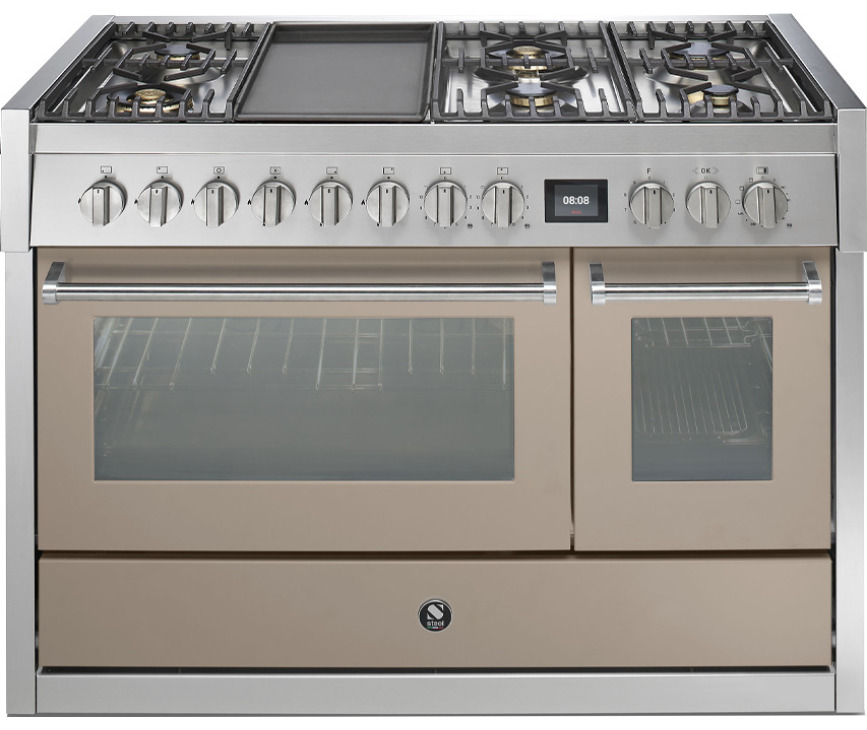 Steel GQ12SF-6T fornuis met combi-stoomoven - 120 cm breed