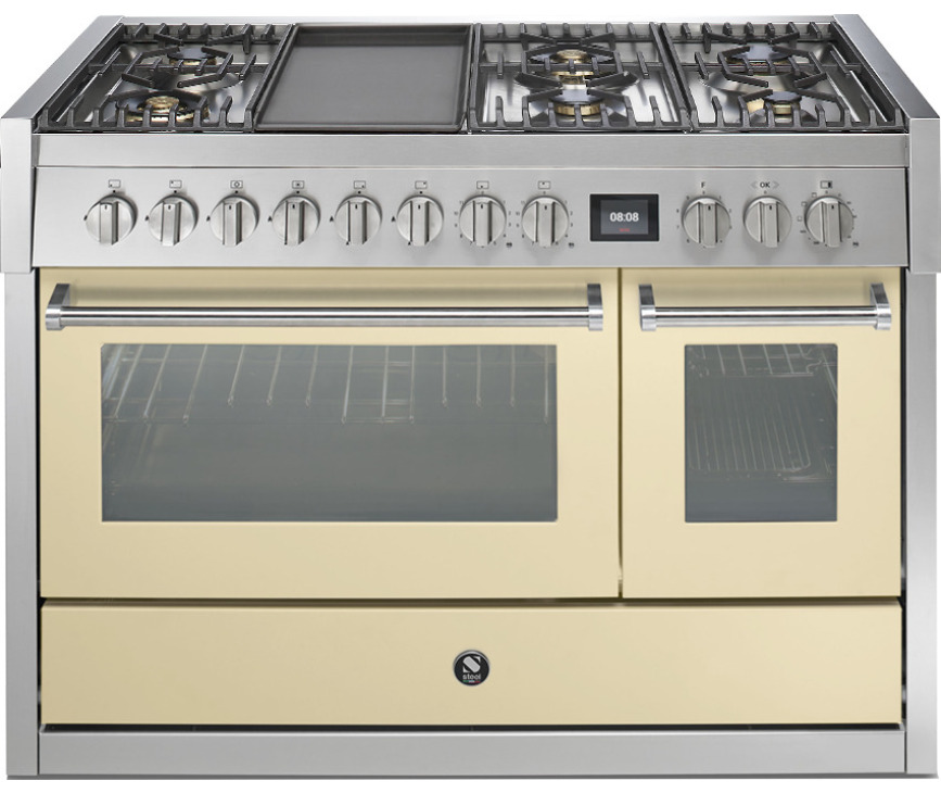 Steel GQ12SF-6T fornuis met combi-stoomoven - 120 cm breed