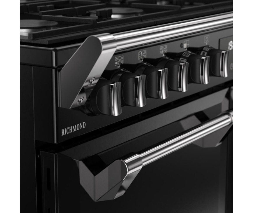 Stoves Richmond 100 DF gas fornuis - zwart - 100 cm. breed