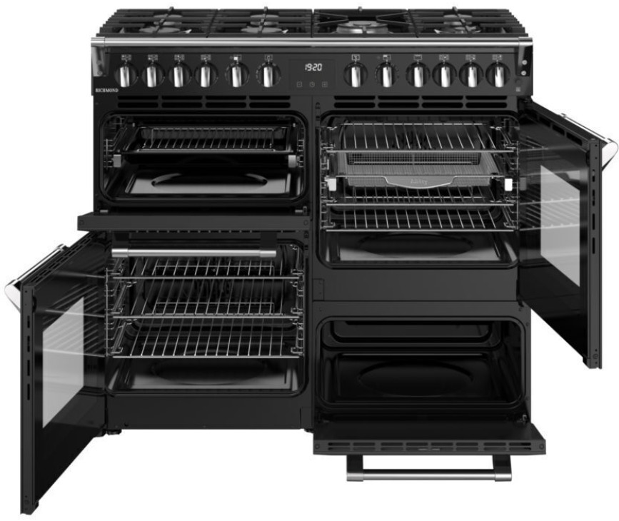 Stoves Richmond 100 DF gas fornuis - zwart - 100 cm. breed