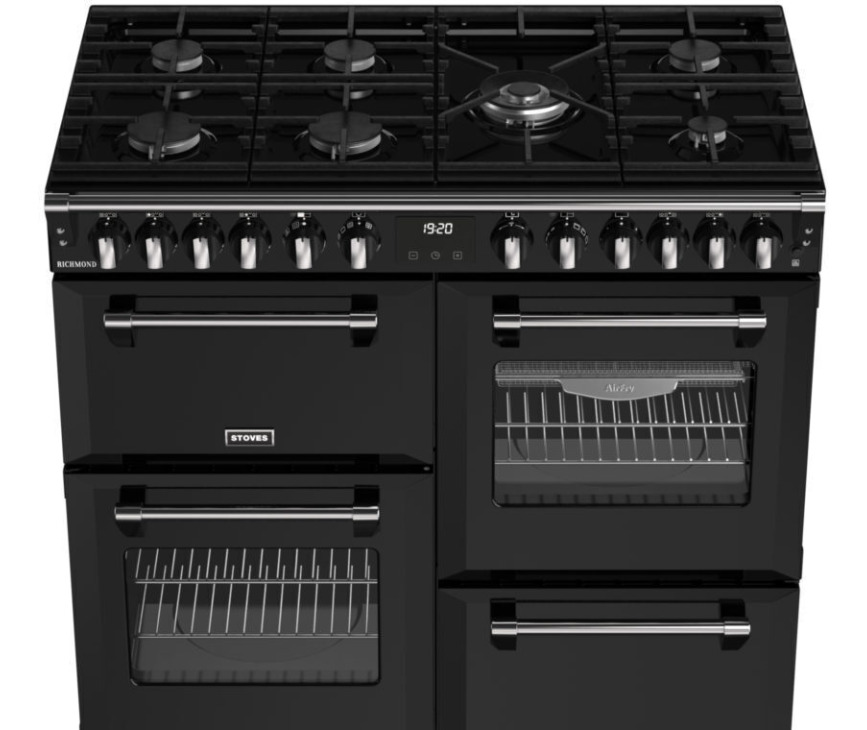 Stoves Richmond 100 DF gas fornuis - zwart - 100 cm. breed