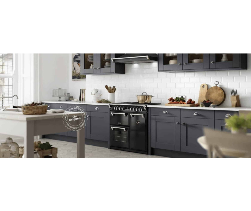 Stoves Richmond S900 DF Zwart - gas fornuis - 90 cm. breed