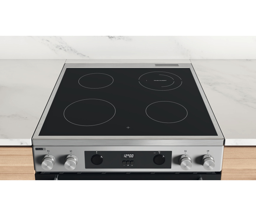 Whirlpool WS68V8CCXT keramisch fornuis - rvs