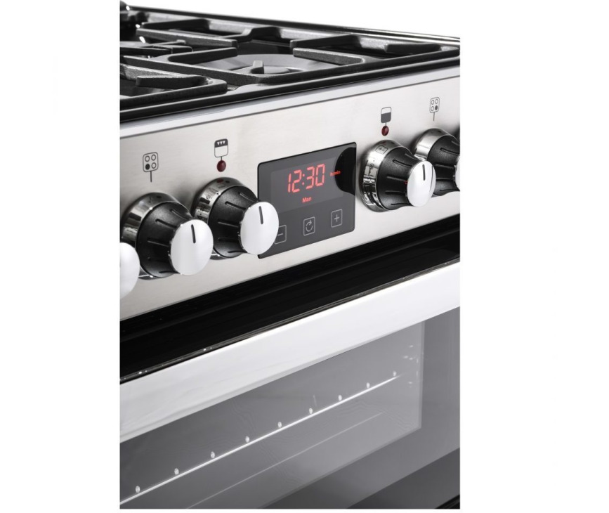 Belling Cookcentre 60 DF EU RVS gas fornuis - 60 cm. breed - dubbele oven
