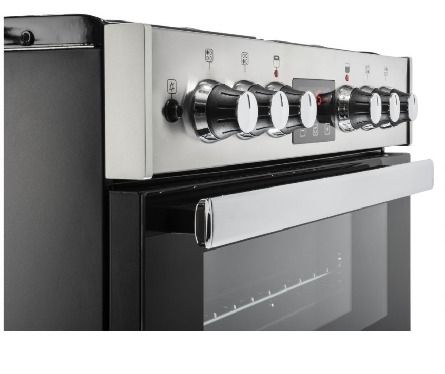 Belling Cookcentre 60 DF EU RVS gas fornuis - 60 cm. breed - dubbele oven
