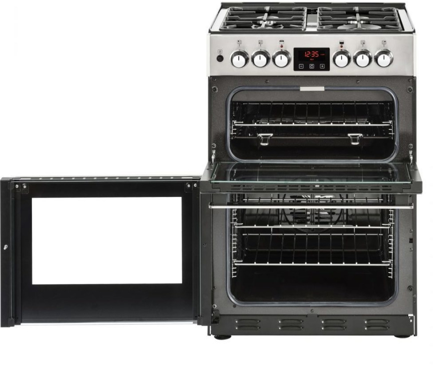 Belling Cookcentre 60 DF EU RVS gas fornuis - 60 cm. breed - dubbele oven