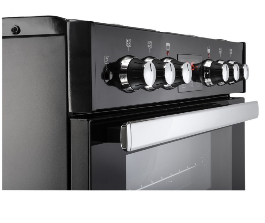 Belling Cookcentre 60 DF EU zwart gas fornuis - 60 cm. breed