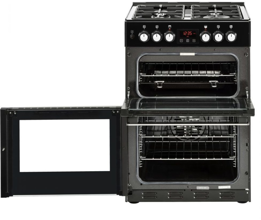 Belling Cookcentre 60 DF EU zwart gas fornuis - 60 cm. breed